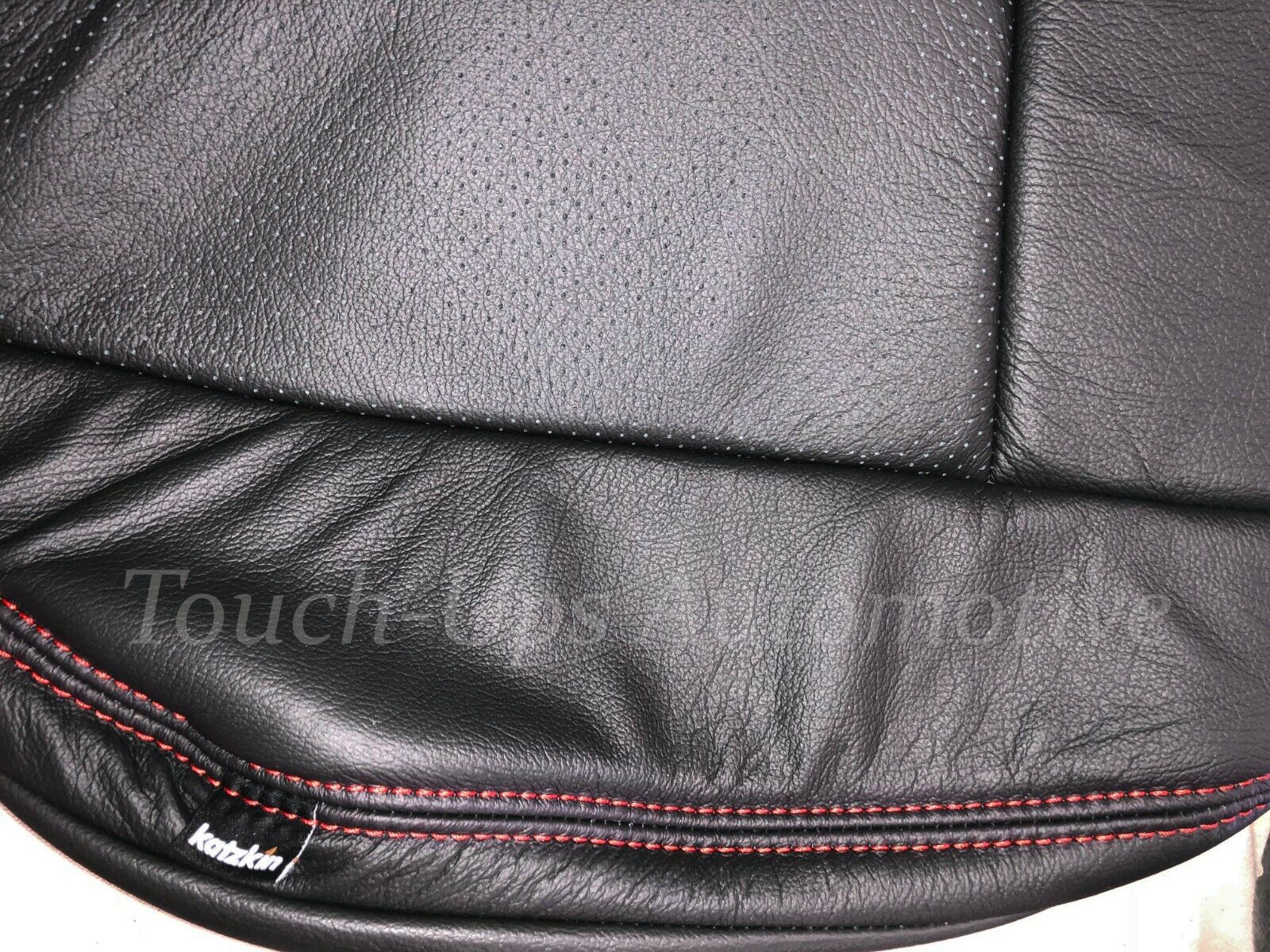 2015-2018 Ford F-150 XLT SuperCrew KATZKIN Leather Seat Covers Black Sport Red