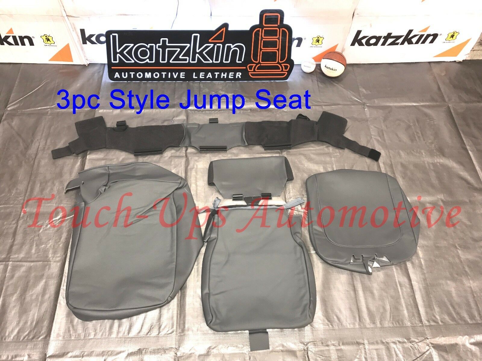 2013-2018 Dodge Ram Crew Cab Lapis Gray Leather Seat Covers Kit 3 piece Jump