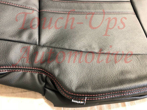 2015-2020 Ford F-150 XLT SuperCrew KATZKIN Black Red Leather Seat Covers Kit