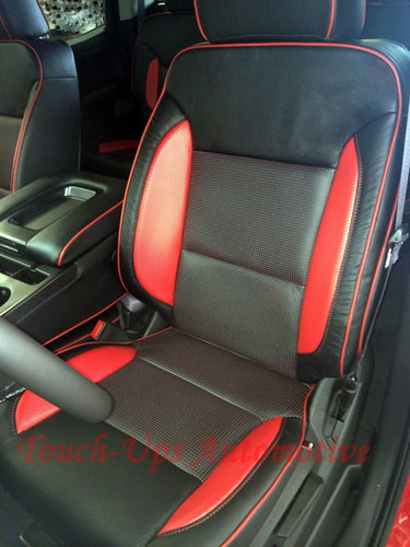 2014-2018 Chevrolet Silverado Crew Cab LT KATZKIN Leather Seat Covers Custom Red