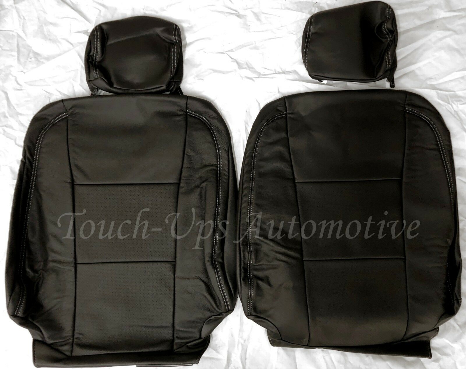 2017-2018 Ford F-250 XLT SuperCrew KATZKIN Leather Seat Covers Black Jumpseat