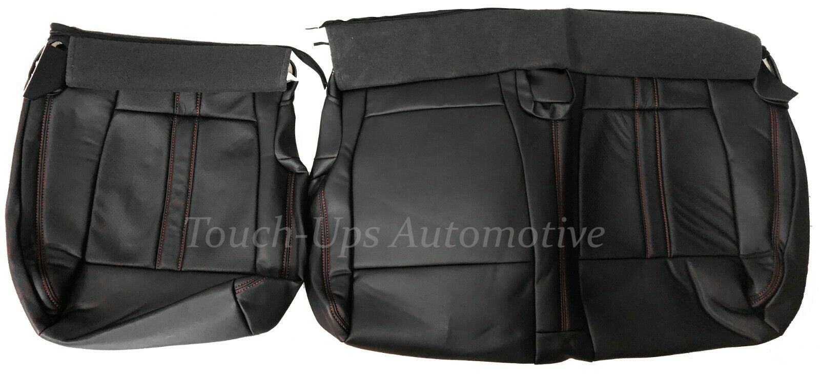 2015-2018 Ford F-150 XLT SuperCrew KATZKIN Leather Seat Covers Black Sport Red