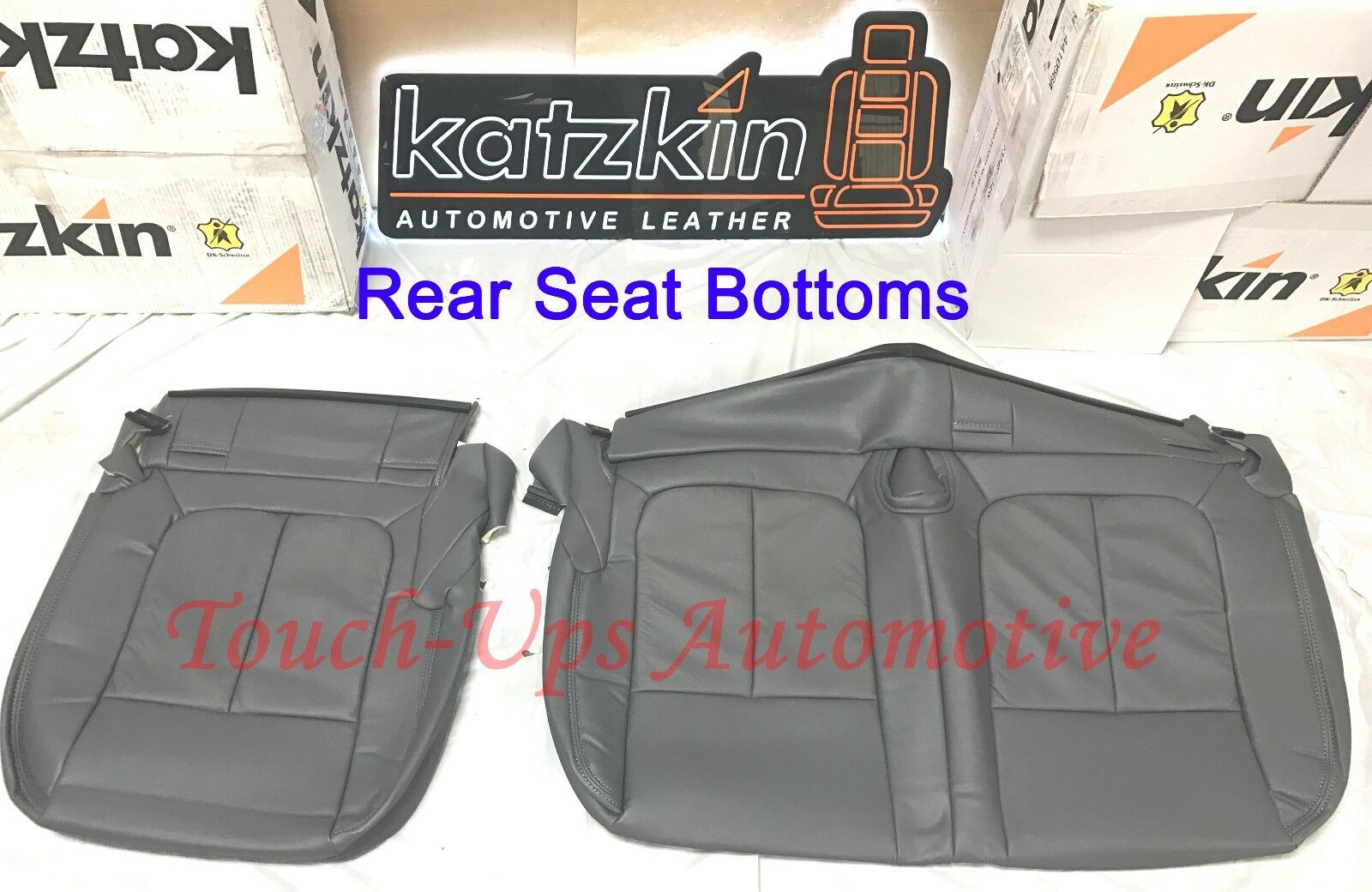2013 2014 Ford F-150 XLT SuperCrew Cab Katzkin Leather Seat Covers Gray Steel