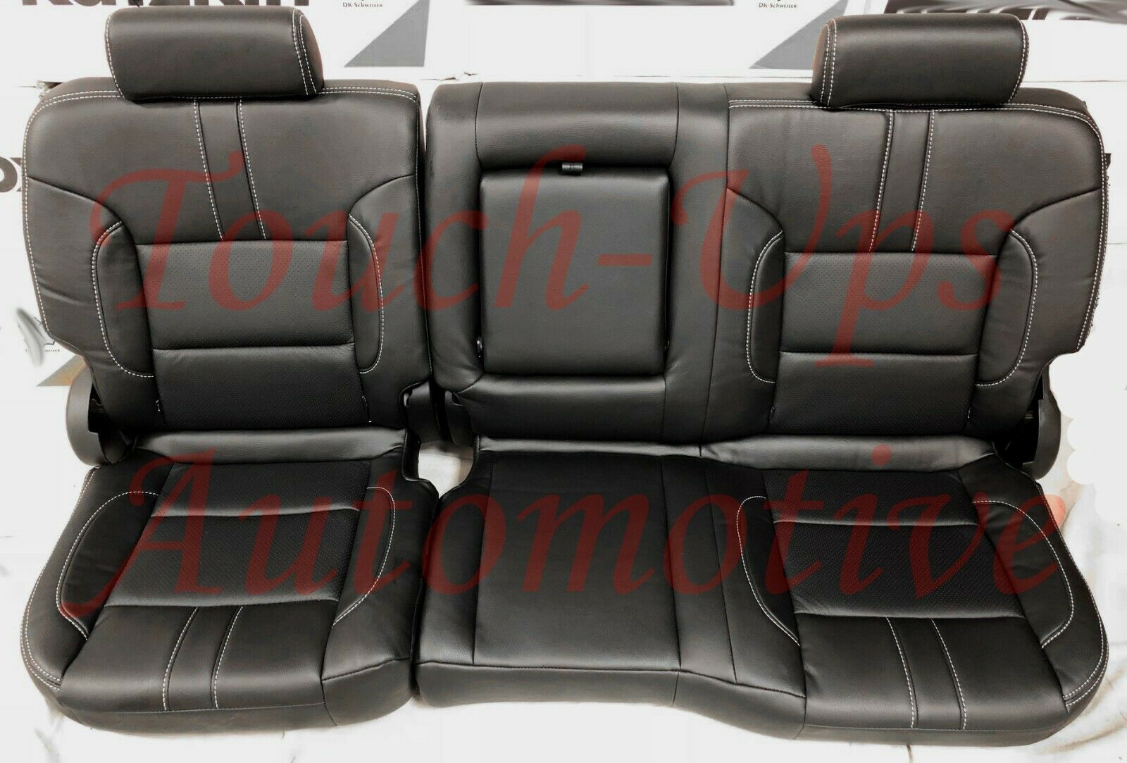 Leather Seat Covers 2014-2018 Chevrolet Silverado Crew Cab Black Silver *Design*