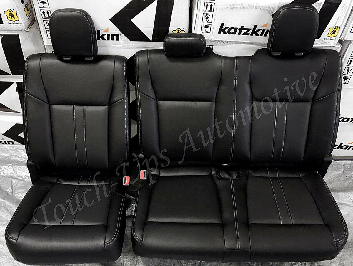 2015 2016 2017 2018 F-150 XLT SuperCrew Katzkin Black Leather Seat Covers Kit