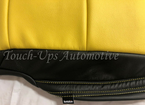 2010-2015 Camaro LS RS SS Custom KATZKIN Leather Seat Covers Black Yellow Center