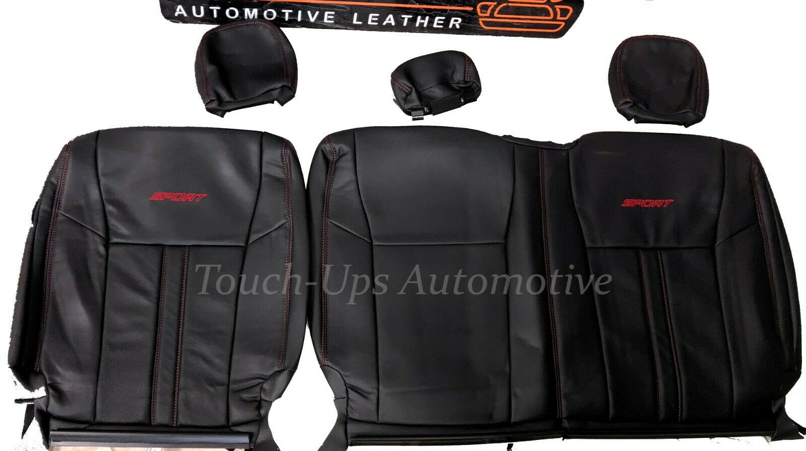 2015-2018 Ford F-150 XLT SuperCrew KATZKIN Leather Seat Covers Black Sport Red