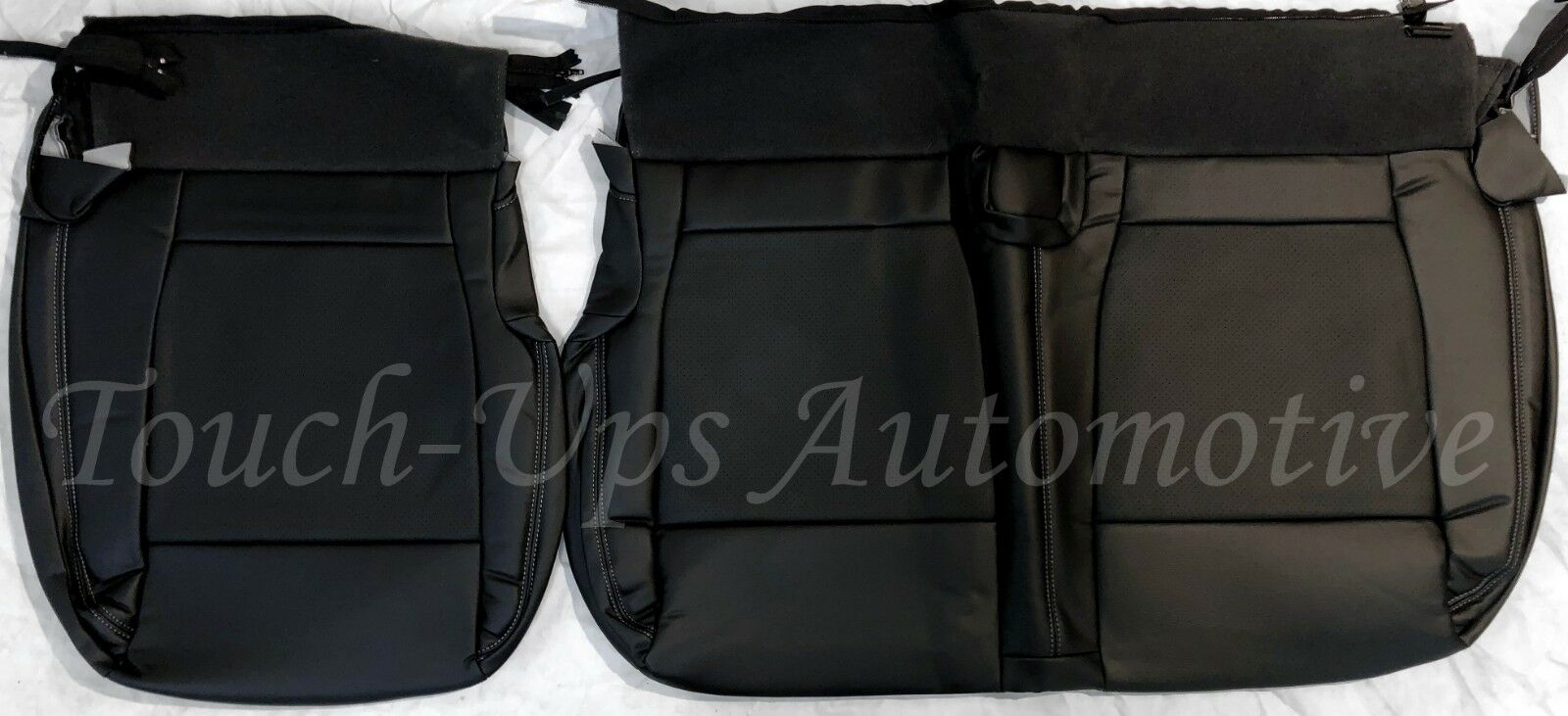 2017-2018 Ford F-250 XLT SuperCrew KATZKIN Leather Seat Covers Black Jumpseat
