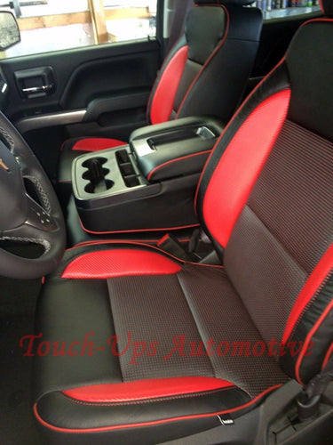 2014-2018 Chevrolet Silverado Crew Cab LT KATZKIN Leather Seat Covers Custom Red