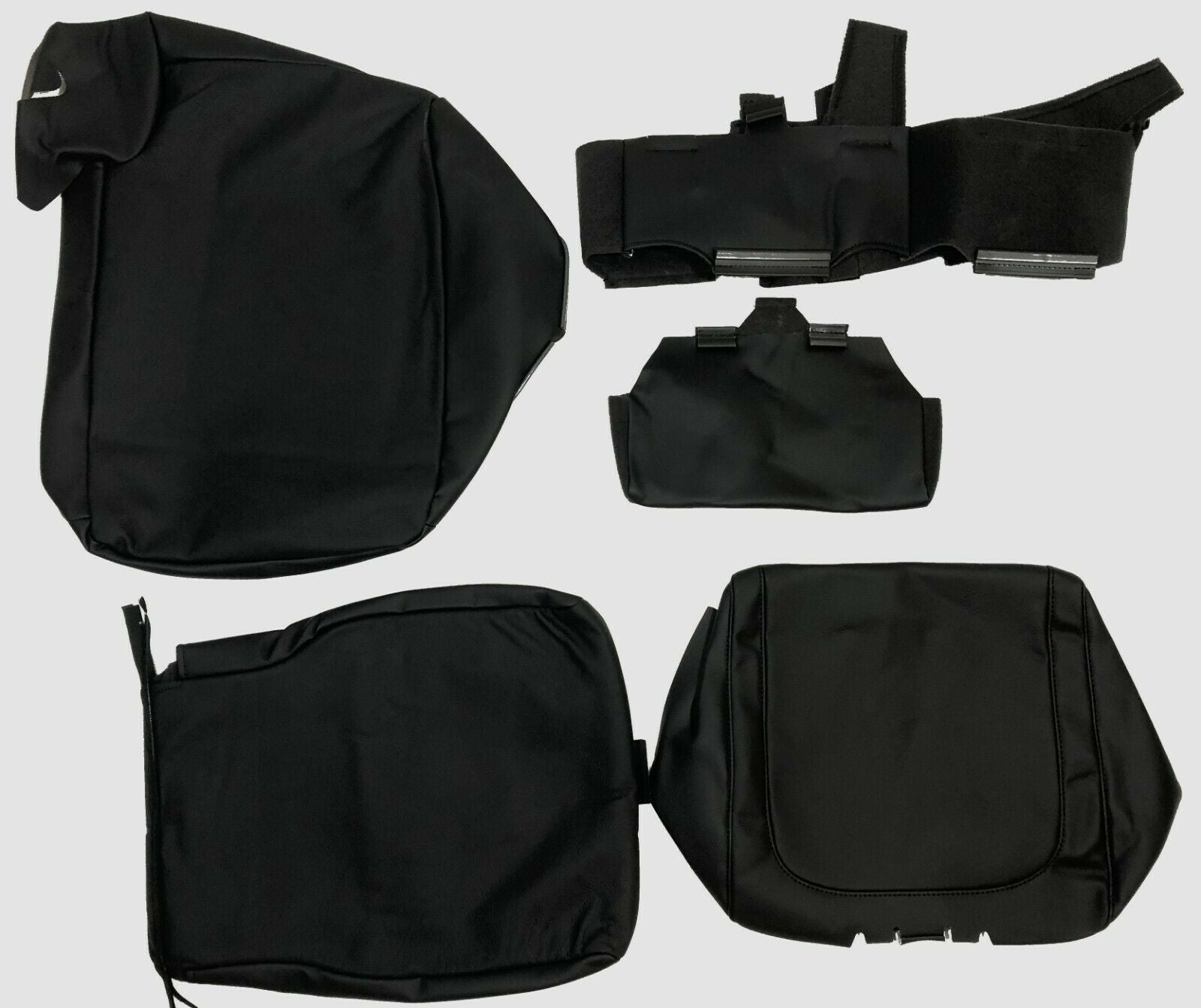 2013-2018 Dodge Ram Crew Cab Black Katzkin Leather Seat Covers Kit 3 piece Jump