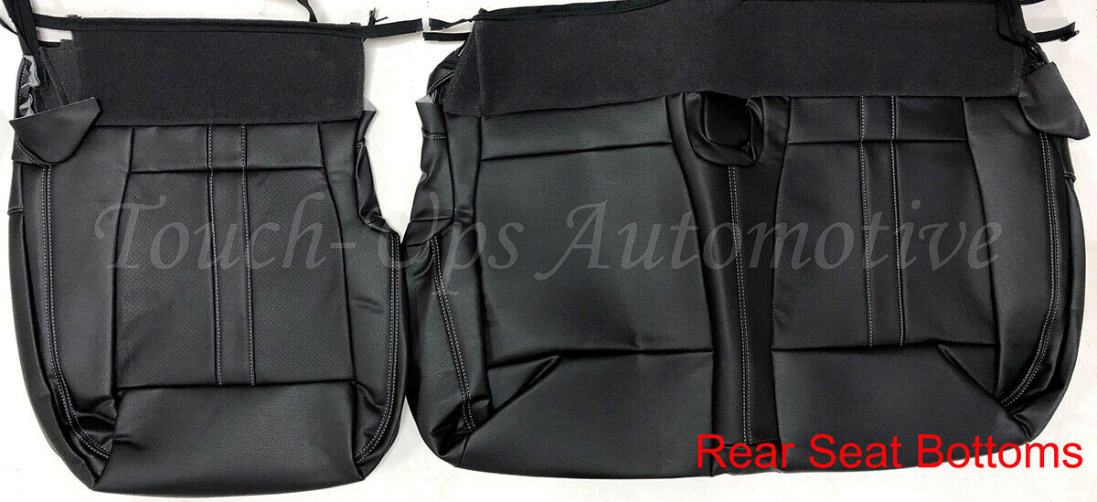 2015 2016 2017 2018 F-150 XLT SuperCrew Katzkin Black Leather Seat Covers Kit