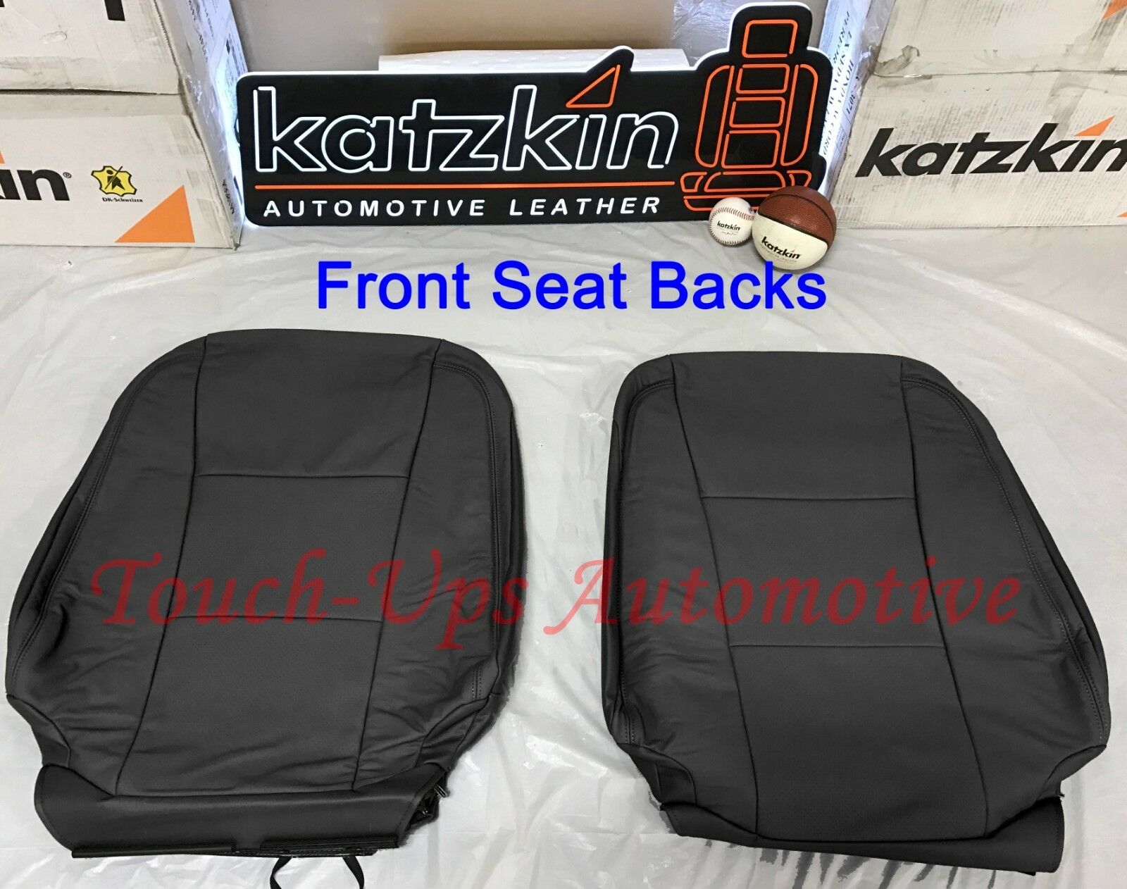 2019-20 Ford F250 XLT SuperCrew KATZKIN Leather Seat Covers Factory Match Black