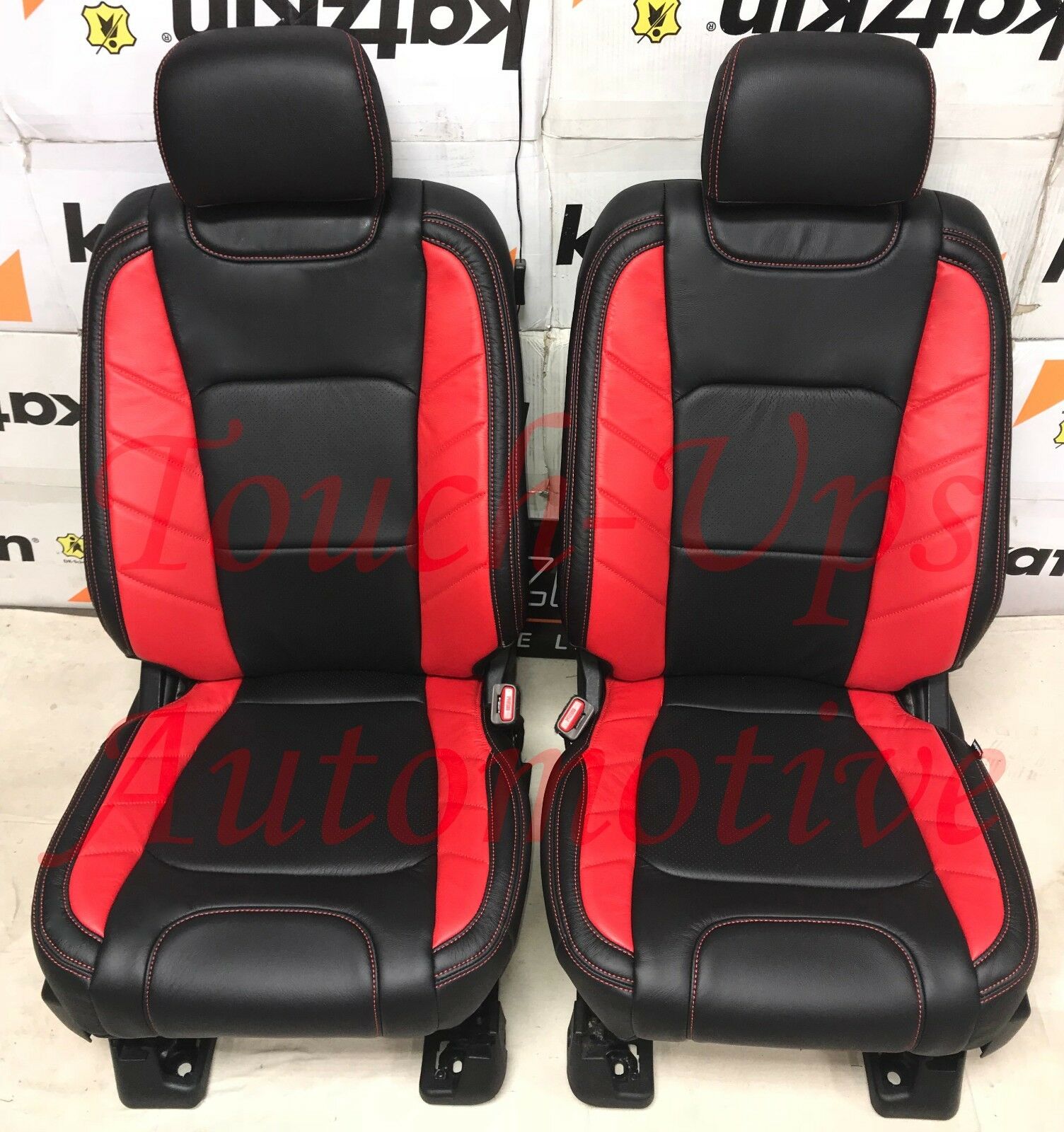 2015-2018 Ford F-150 XLT Super Crew KATZKIN Leather Seats NEW LIMITED Black Red