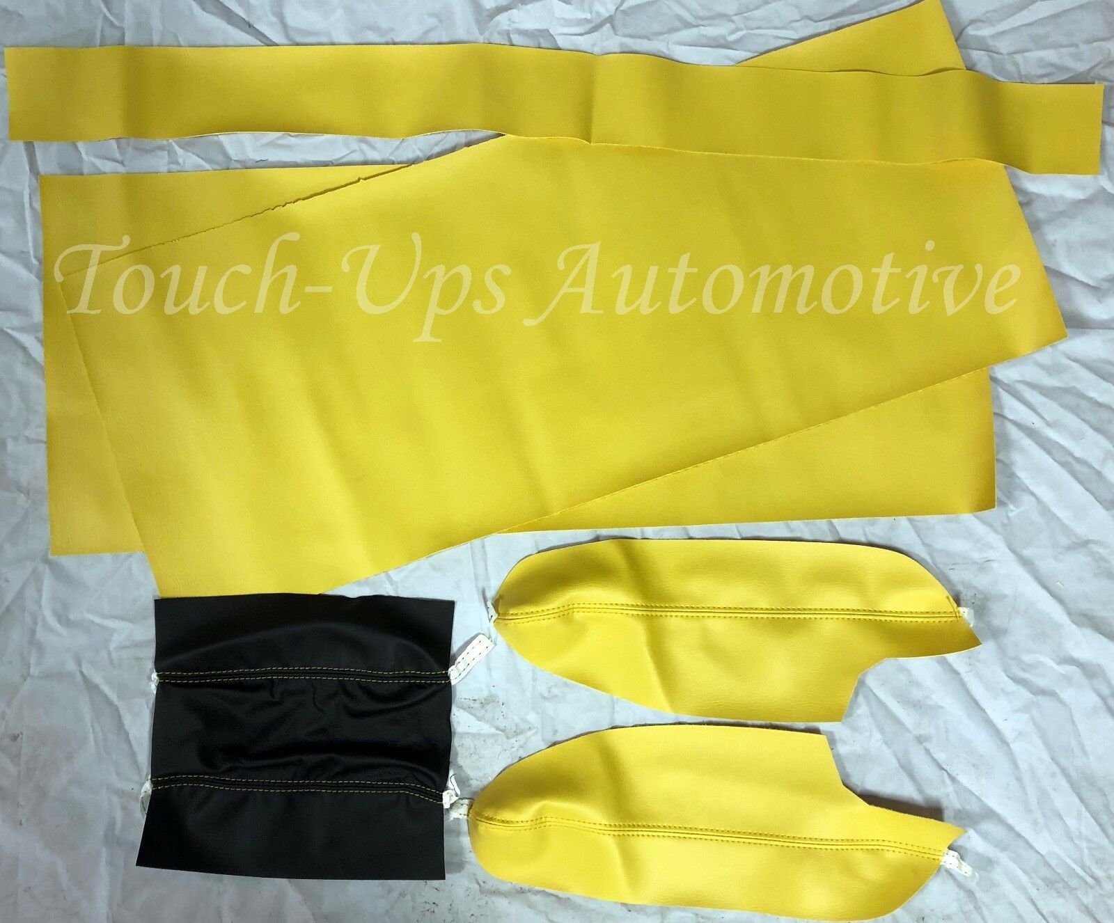 2010-2015 Camaro LS RS SS Custom KATZKIN Leather Seat Covers Black Yellow Center