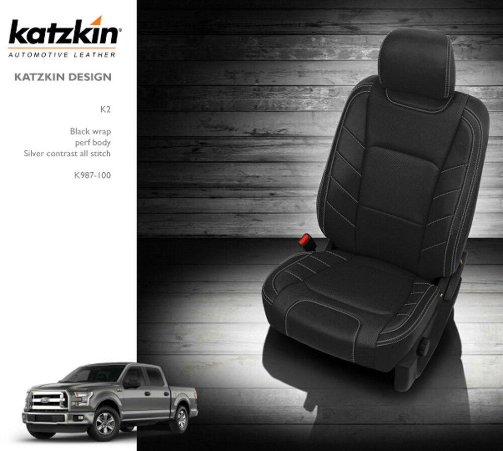 2019-2020 Ford F-150 XLT Super Crew Katzkin Leather Seat Covers LIMITED Black