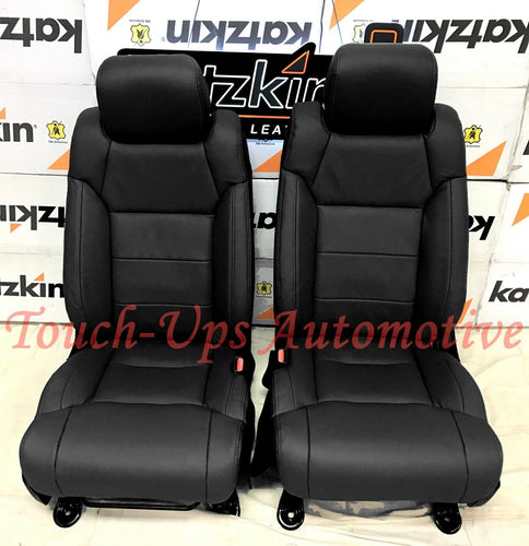 2014-2021 Toyota Tundra Double Cab KATZKIN Leather Seat Covers Kit Black TRD SR5