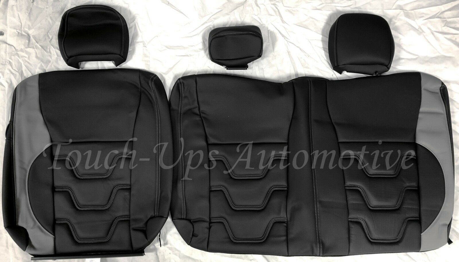 2017-2020 Ford F-250 XLT SuperCrew ALEA Black Gray Leather Seat Covers Custom