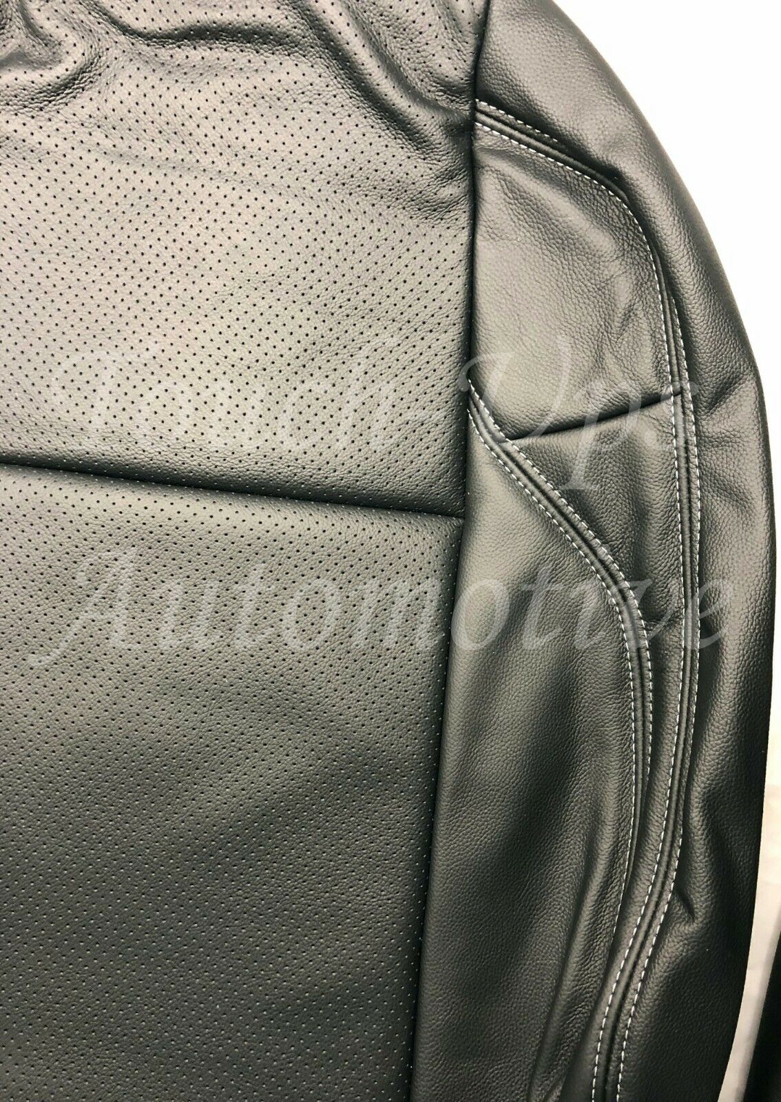 2016-2020 Tacoma Double Cab ALEA Black Silver Leather Seat Covers Kit Perforated