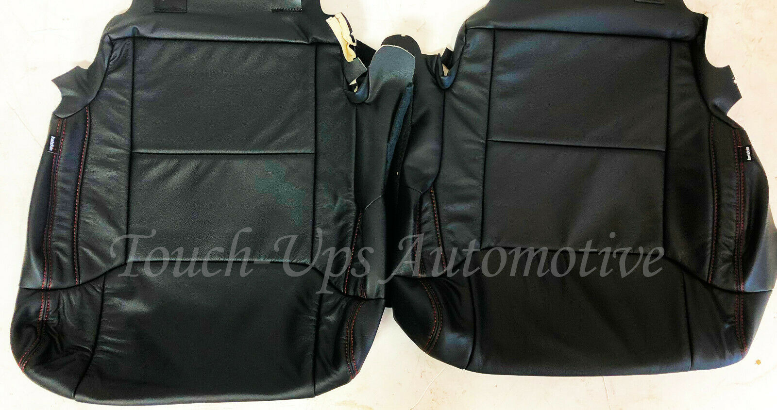 2014-2021 Toyota Tundra CrewMax Black Red Leather Seat Covers kit Logo TRD Pro