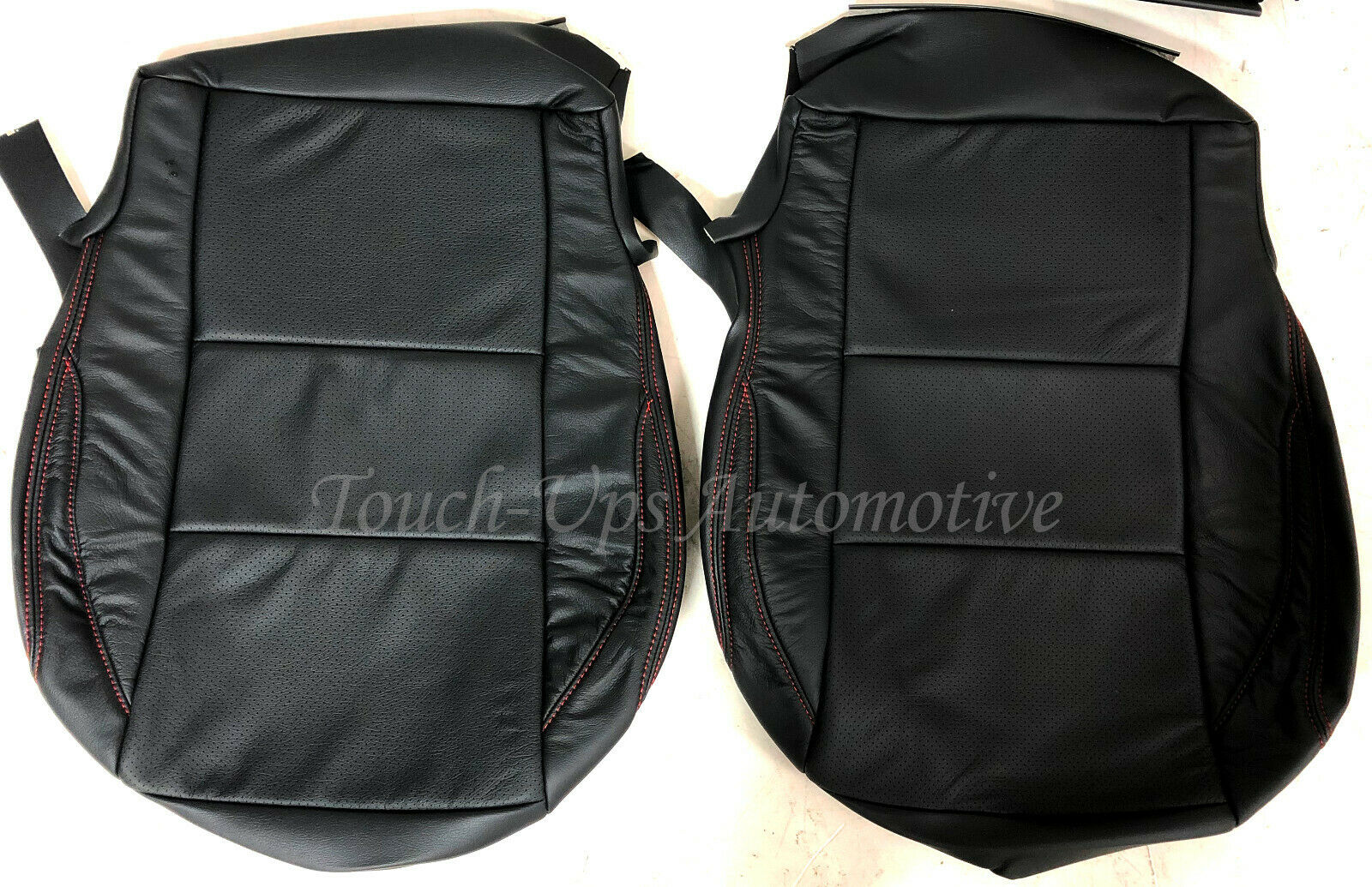 2016-2022 Toyota Tacoma Double Cab Katzkin Black Red Leather Seat Covers Logo TRD Sport