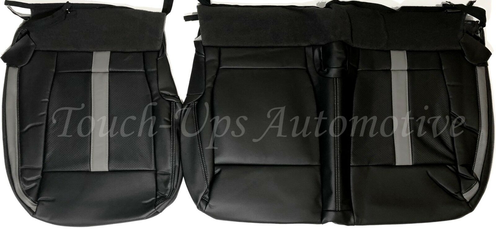 2019-2020 Ford F-150 XLT SuperCrew Katzkin Leather Seat Covers Black Gray SEMA