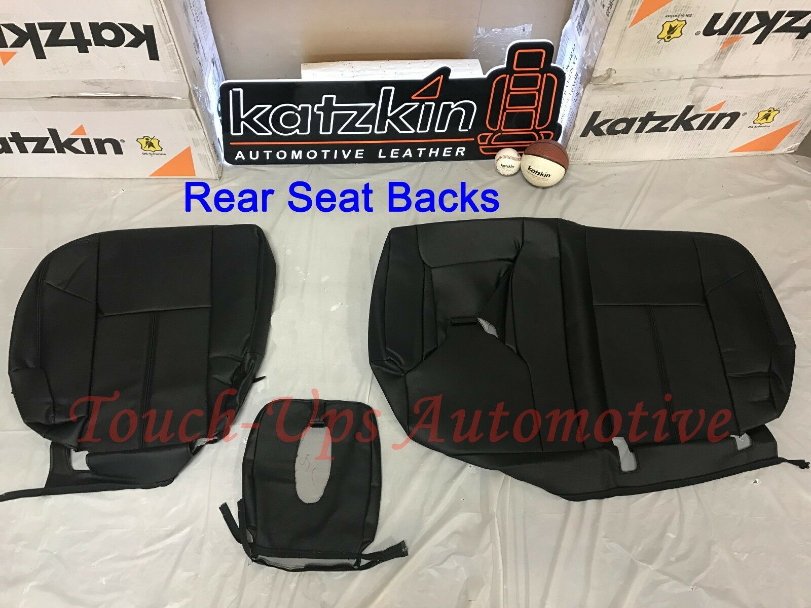 2010-2013 GMC Sierra Crew Cab Katzkin Black Leather Seat Covers Kit Ebony Match
