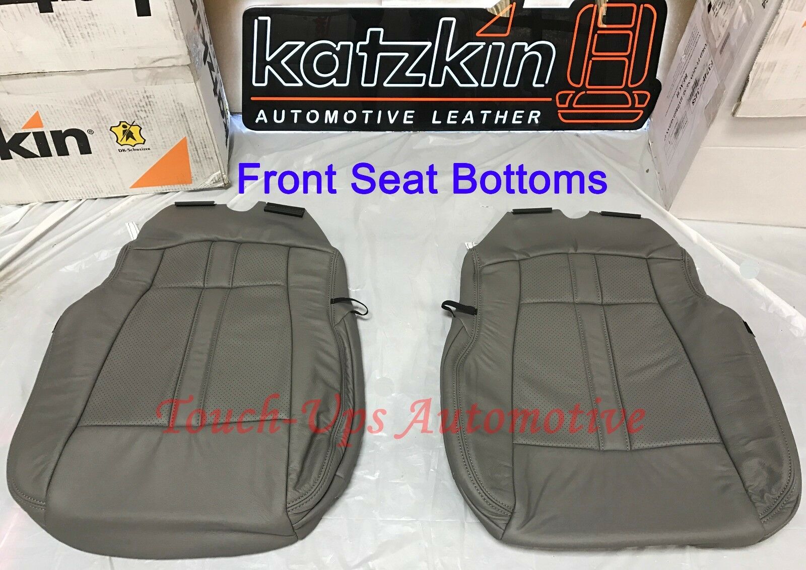 2015-2018 Ford F-150 XLT SuperCrew KATZKIN Leather Seat Covers Replacement Gray