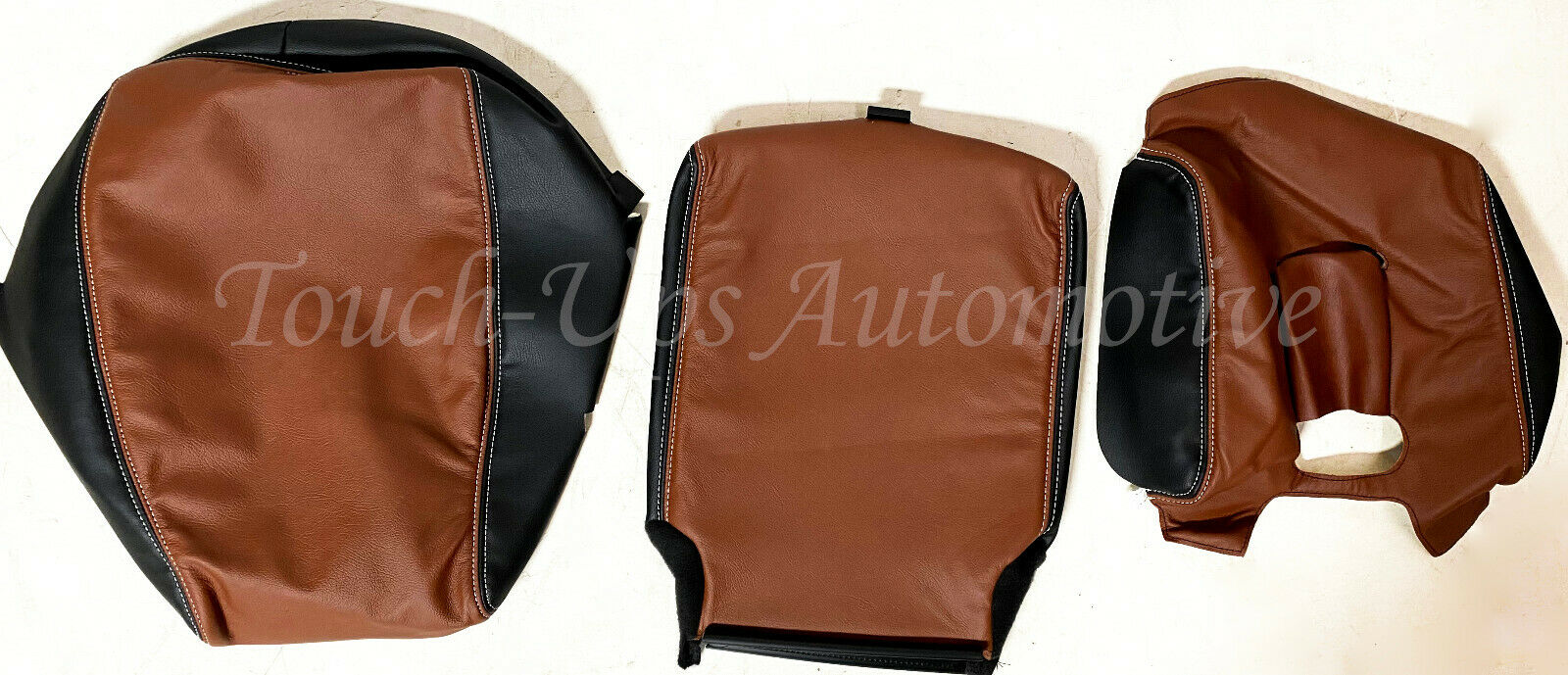 2014-2018 Silverado Double or Crew Cab Leather Seat Covers Kit Mahogany Silver