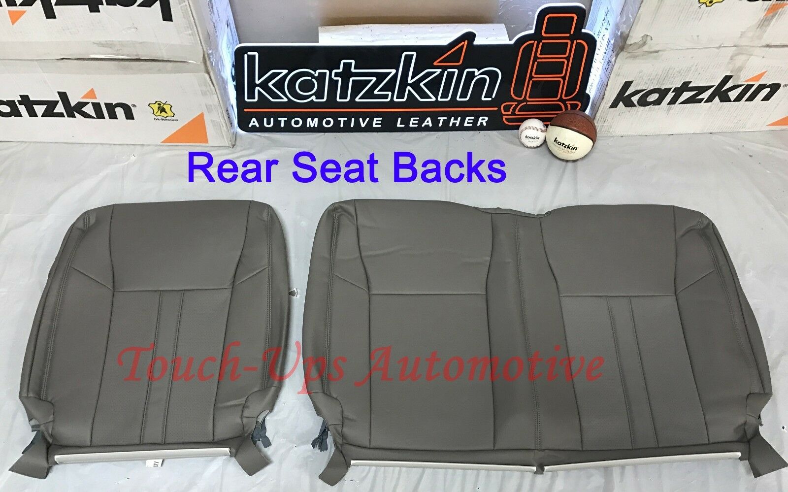 2015-2018 Ford F-150 XLT SuperCrew KATZKIN Leather Seat Covers Replacement Gray