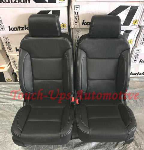 2014-2018 Chevrolet Silverado WT Crew Cab KATZKIN Black Leather Seat Covers Kit