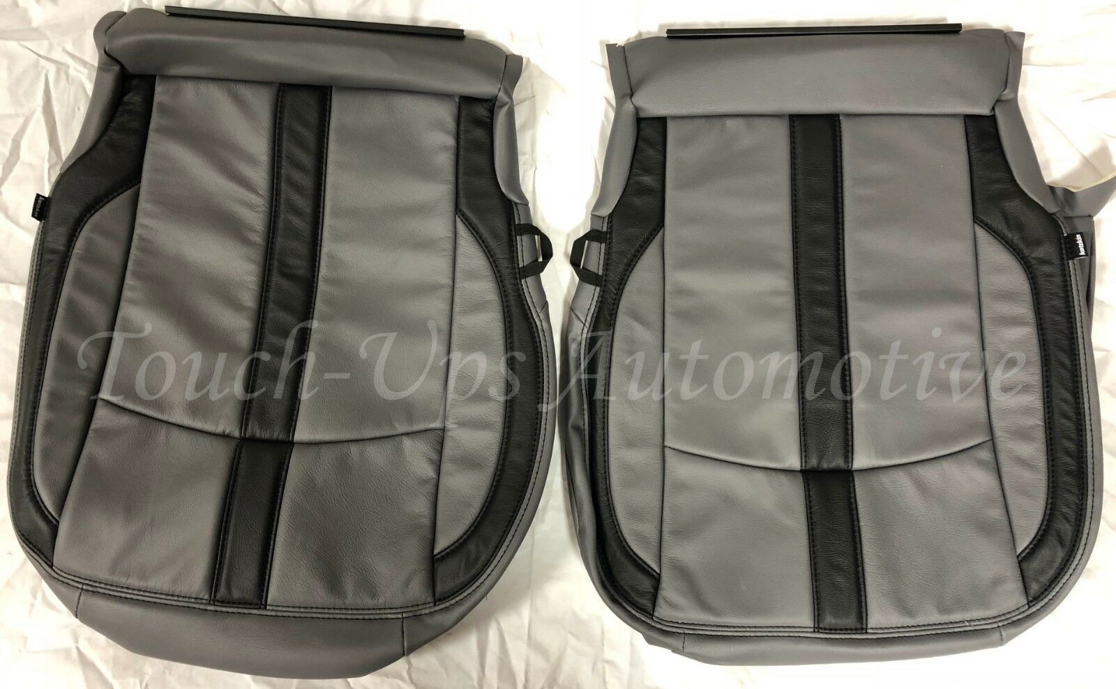 13-18 Dodge Ram Crew or Quad Cab Diesel Gray with Black Katzkin Leather Seat Covers Logos