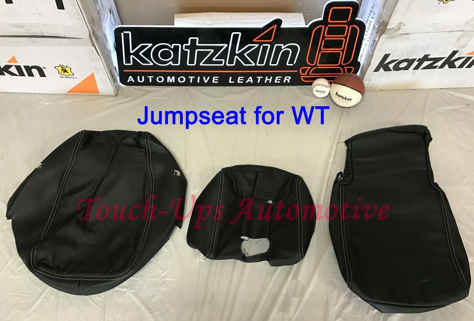 2014-2018 Silverado DOUBLE Cab WT KATZKIN Black Leather Seat Covers Kit Bench