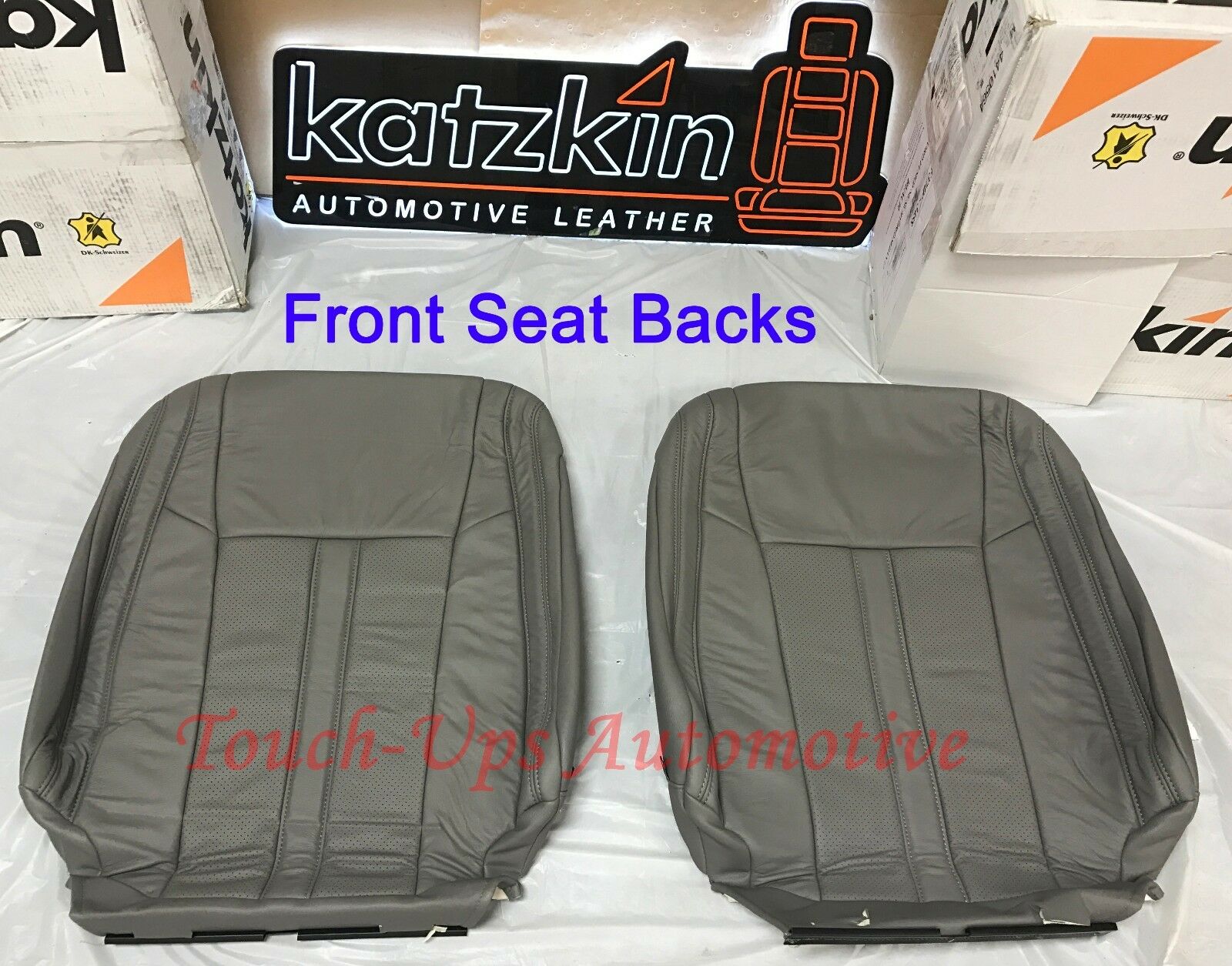 2015-2018 Ford F-150 XLT SuperCrew KATZKIN Leather Seat Covers Replacement Gray