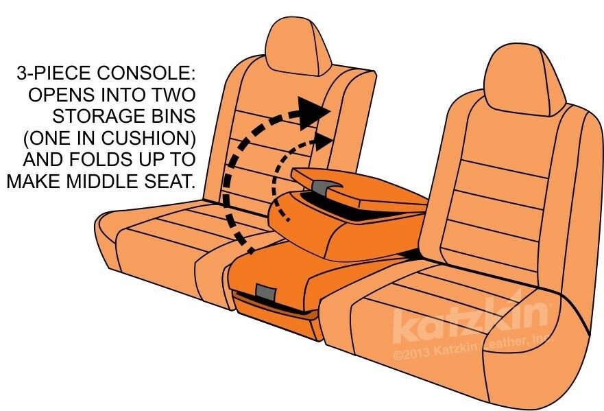 2013-2018 Dodge Ram Crew Cab KATZKIN Black Leather Seat Covers Kit 3 piece Jump