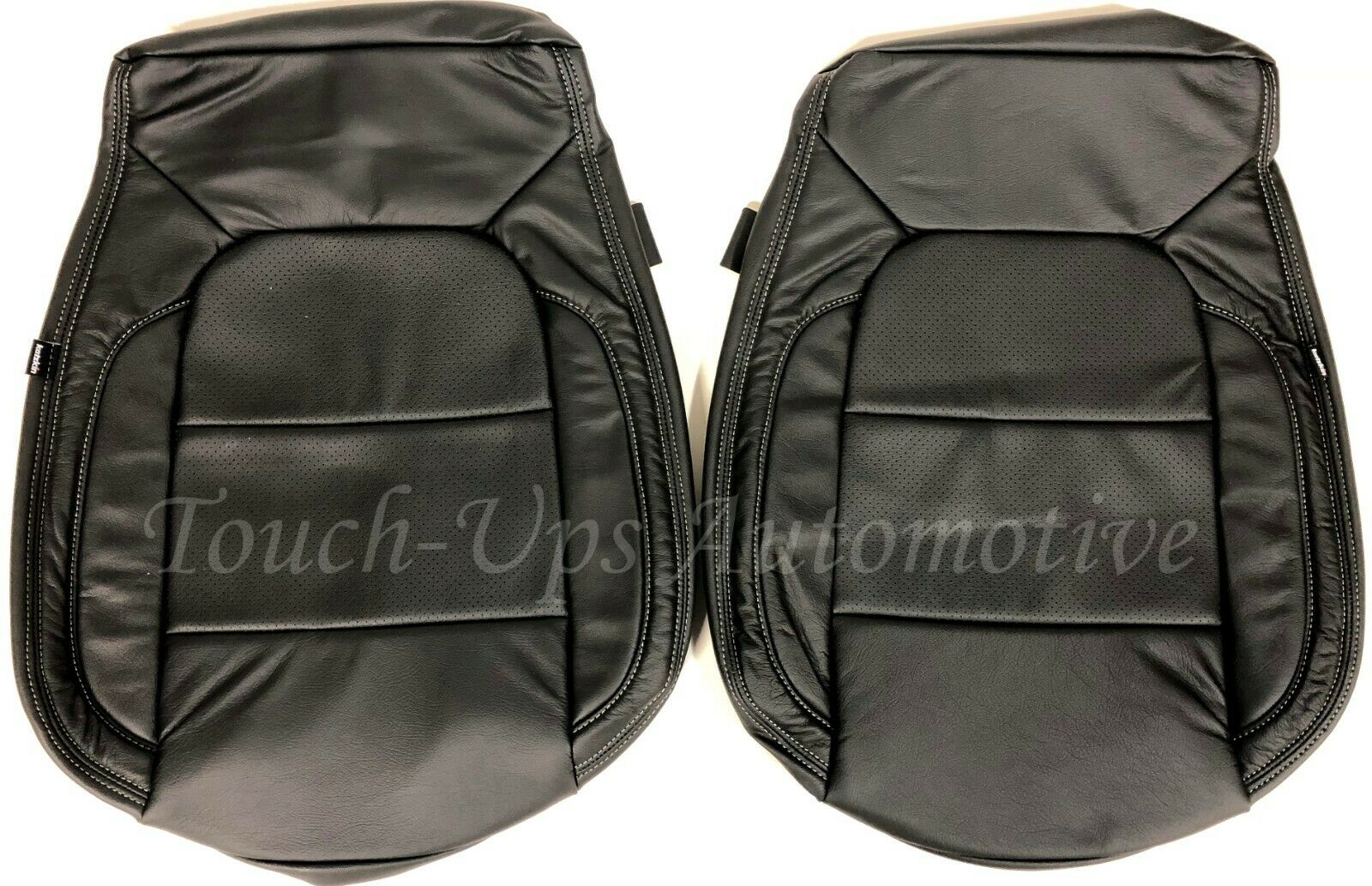 2019-20 Silverado Double Cab WT Custom KATZKIN Leather Seat Covers Kit Black