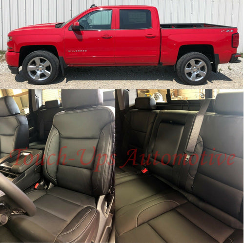 2014-2018 Chevrolet Silverado Crew Cab Katzkin Black Leather Seat Covers