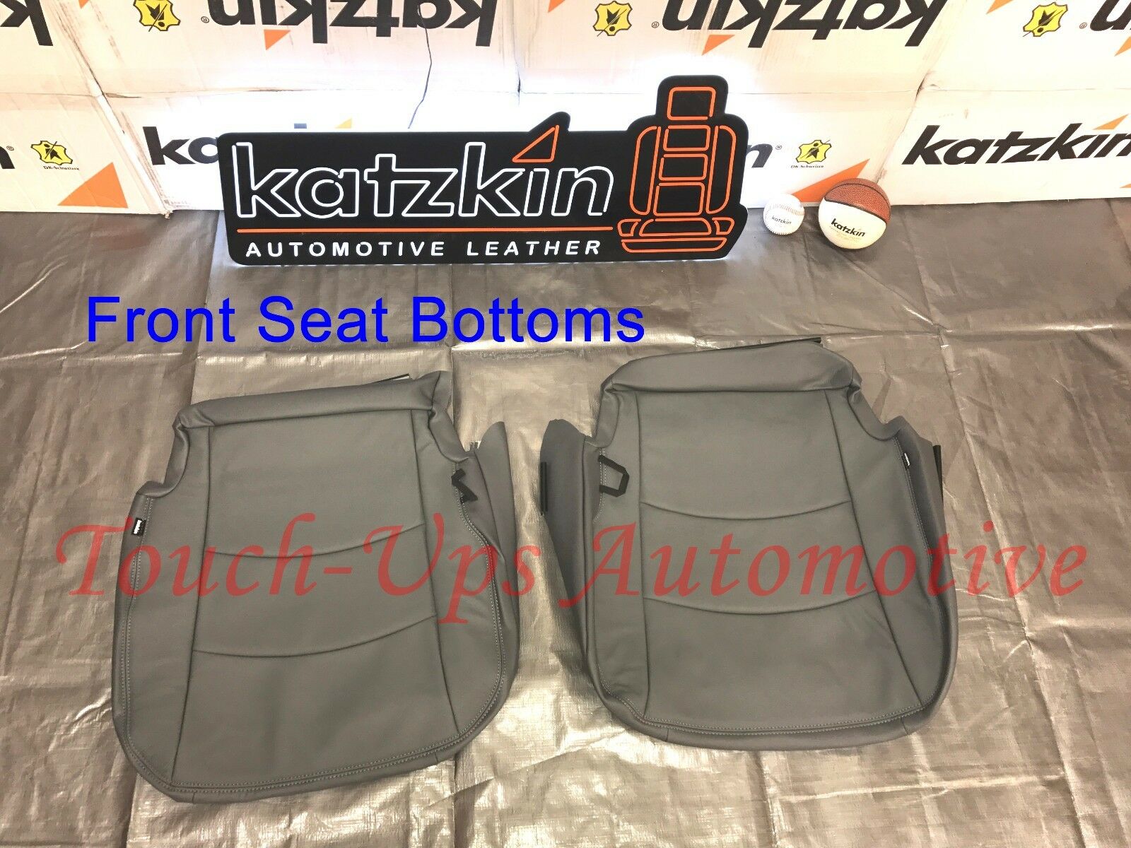 2013-2018 Dodge Ram Crew Cab Lapis Gray Leather Seat Covers Kit 3 piece Jump