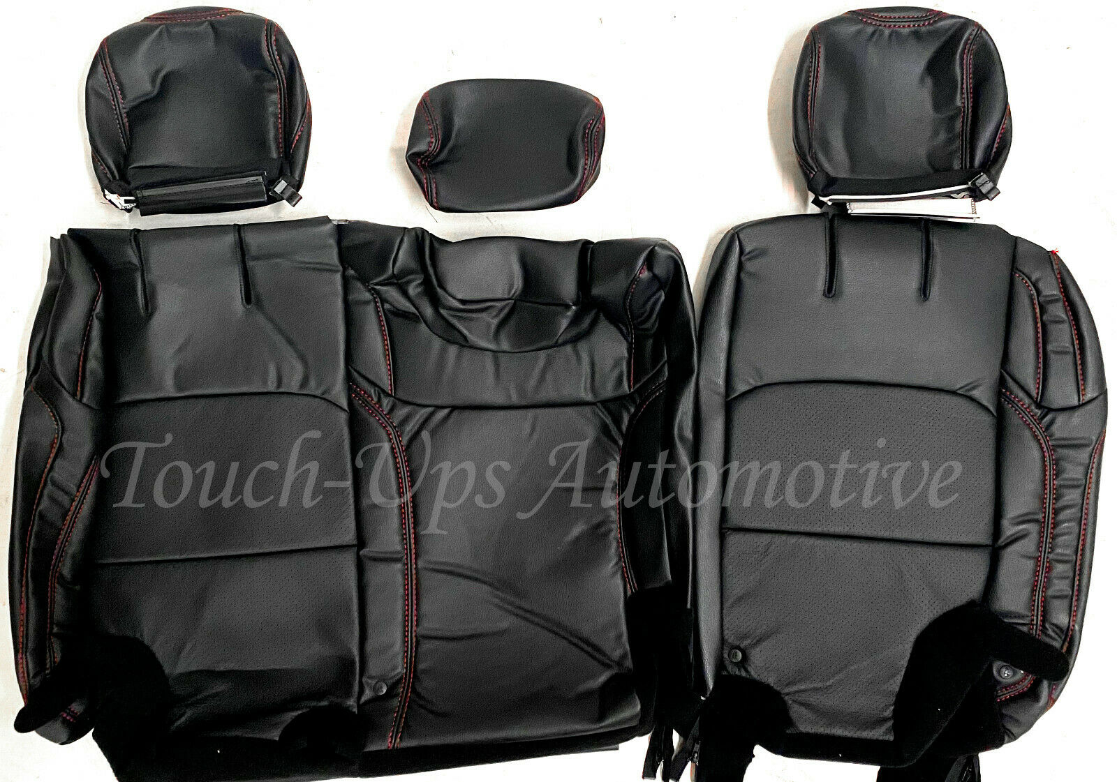 2018-20 Jeep Wrangler Rubicon JL KATZKIN Leather Seat Covers Blk Red Logos Perf