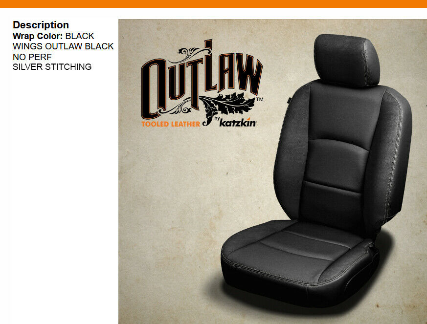 2013-2018 Dodge Ram Quad Cab Black Outlaw Katzkin Leather seat Covers Kit