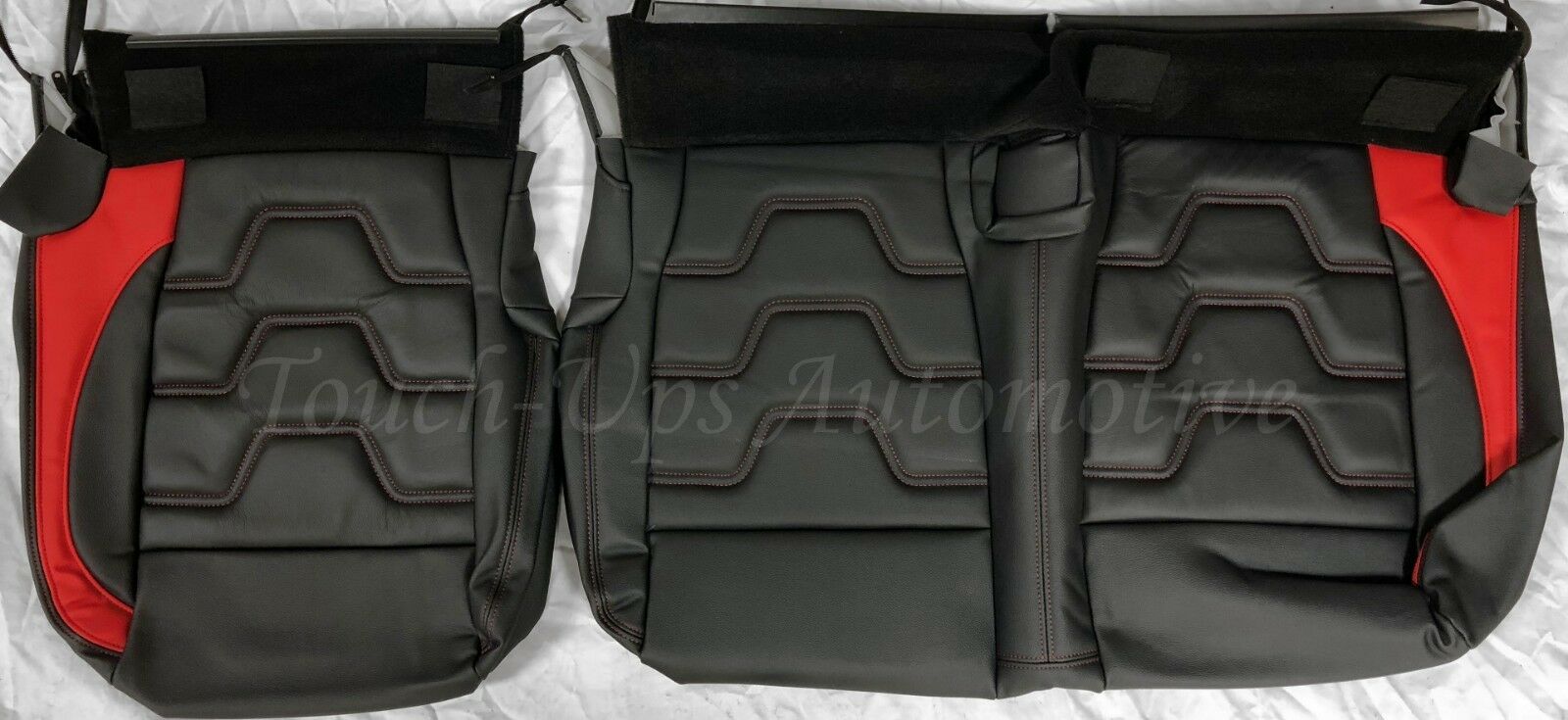 2015-2020 Ford F-150 XLT SuperCrew ALEA Black Red Leather Seat Covers Custom
