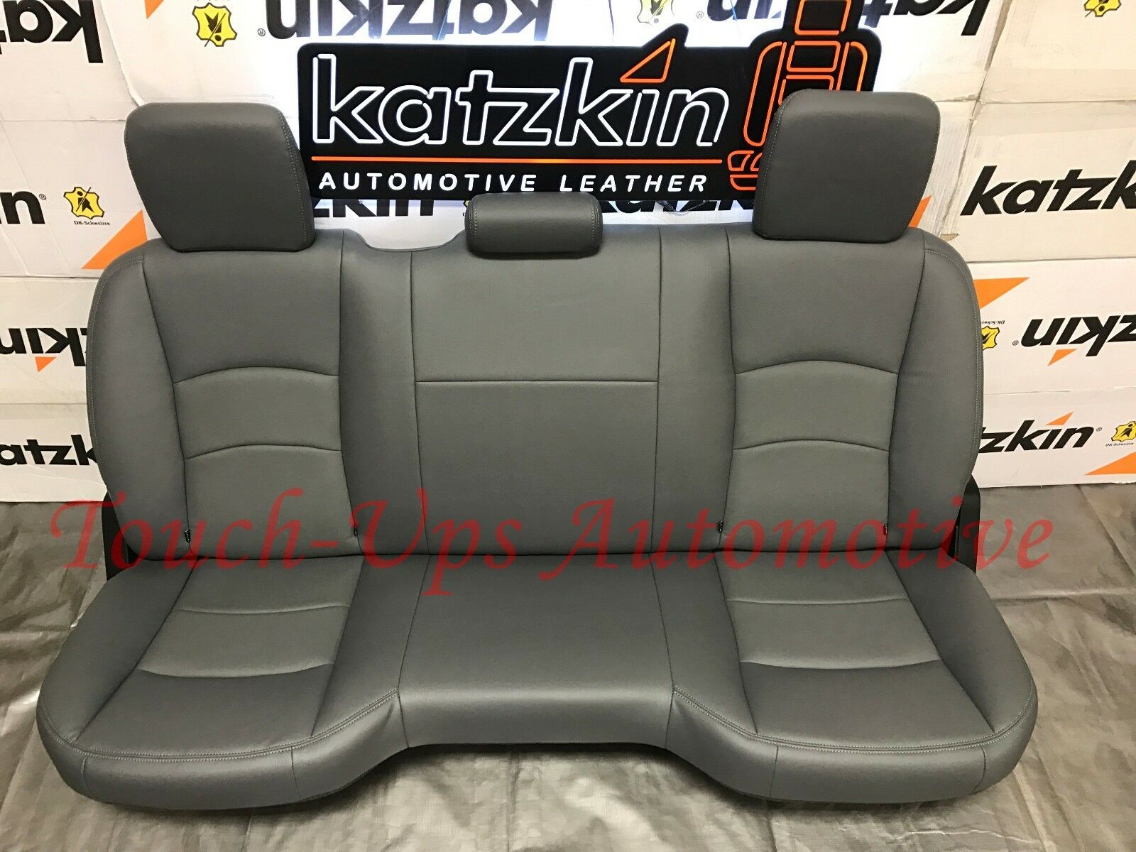2013-2018 Dodge Ram Crew Cab KATZKIN Diesel Gray Leather Seat Cover Kit Jump 2pc