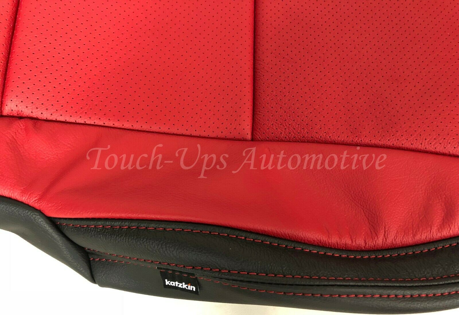 CHEVY CAMARO 2010-2015 BLACK/RED LEATHER-LIKE CUSTOM FIT FRONT SEAT COVER - Foto 3