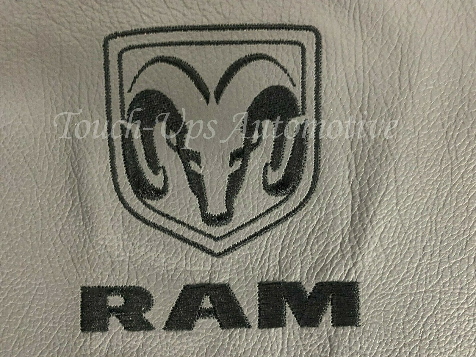 13-18 Dodge Ram Crew or Quad Cab Diesel Gray with Black Katzkin Leather Seat Covers Logos