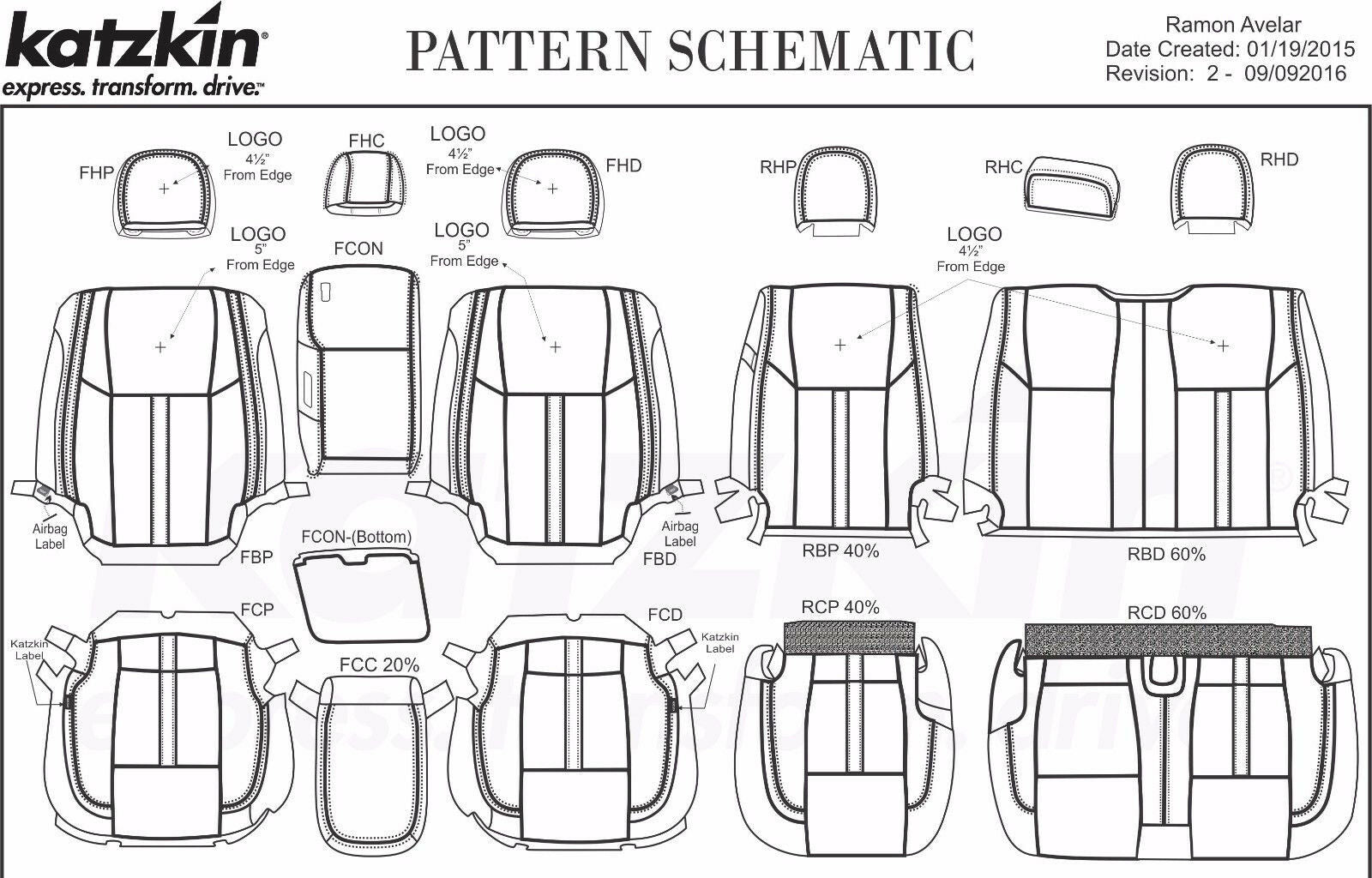 2019-20 Ford F-150 XLT SuperCrew KATZKIN Black Leather Seat Covers Lariat Design