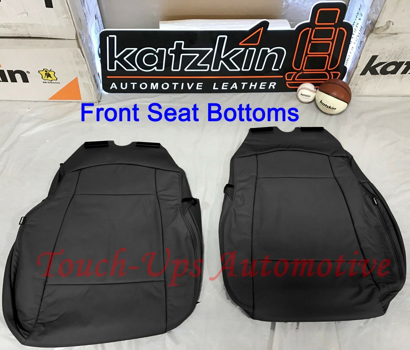 2019-20 Ford F250 XLT SuperCrew KATZKIN Leather Seat Covers Factory Match Black