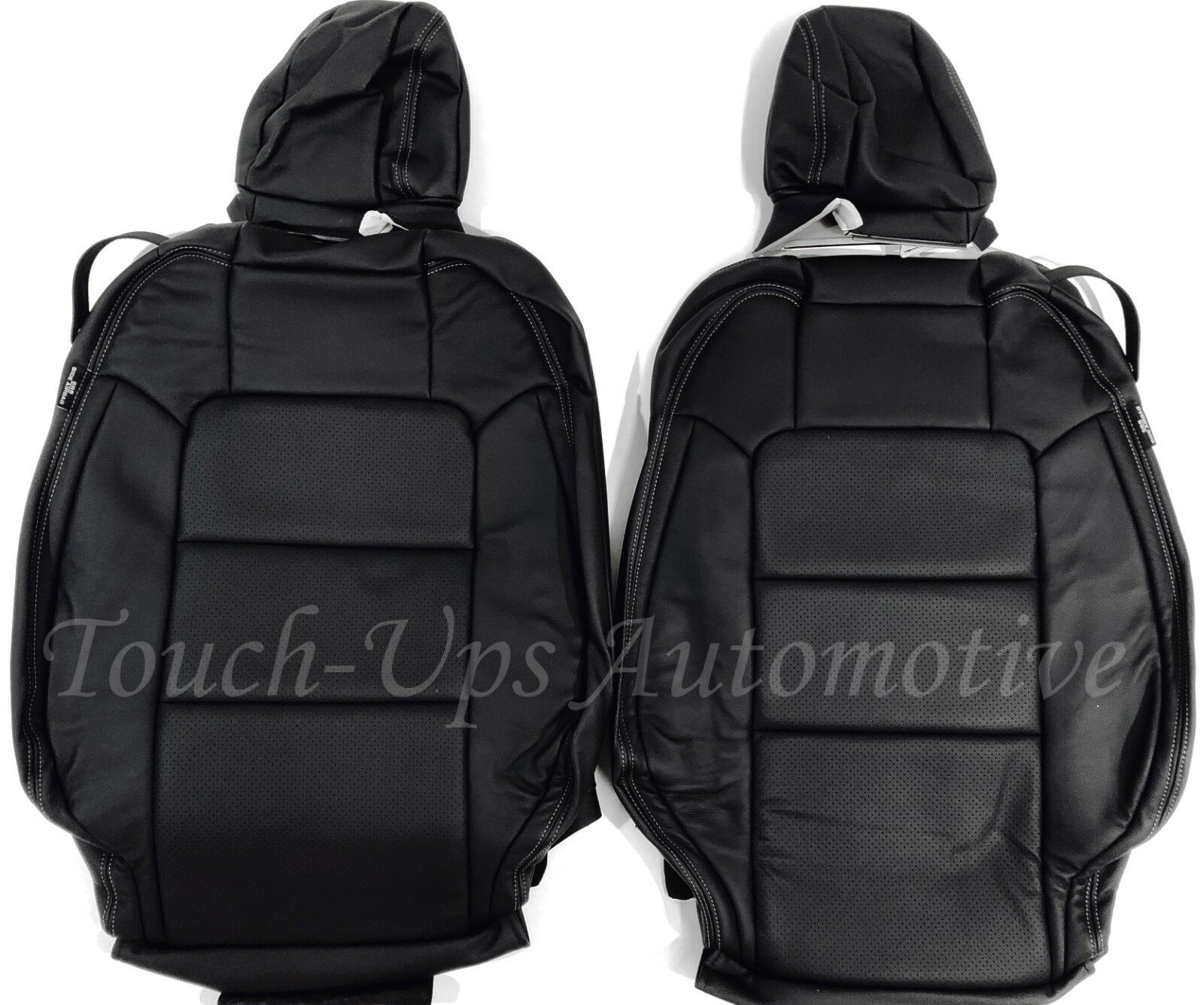 2015-2020 Ford Mustang GT V6 Eco Couple ALEA Black Ash Leather Seat Covers Kit