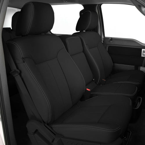 2012 Ford F-150 XLT Super Crew Cab KATZKIN Leather Seat Black F150 Perforated