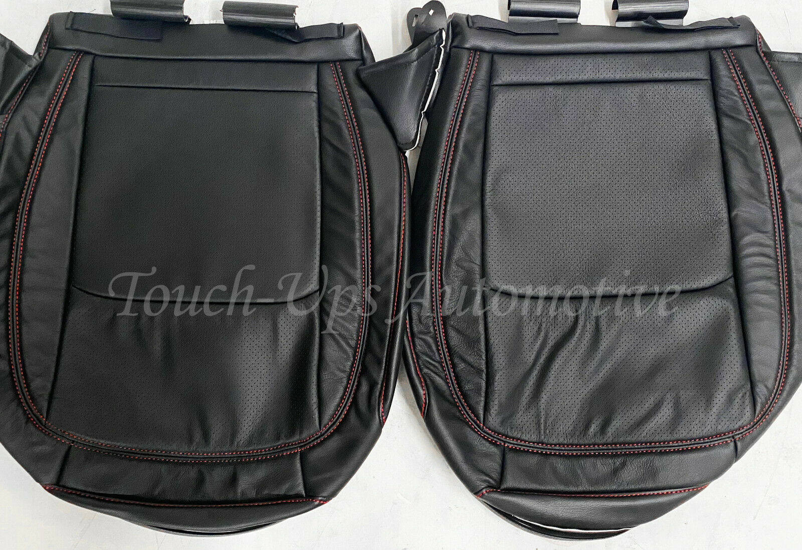 2018-20 Jeep Wrangler Rubicon JL KATZKIN Leather Seat Covers Blk Red Logos Perf