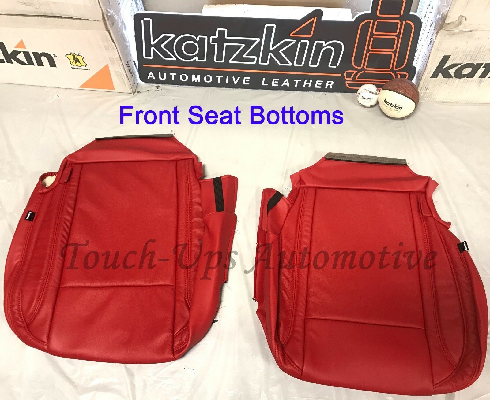 2015-2019 Dodge Challenger SXT RT Custom Design KATZKIN Leather Seat Covers Red