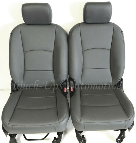 2013-2018 Dodge Ram Crew Cab Lapis Gray Leather Seat Covers Kit 3 piece Jump